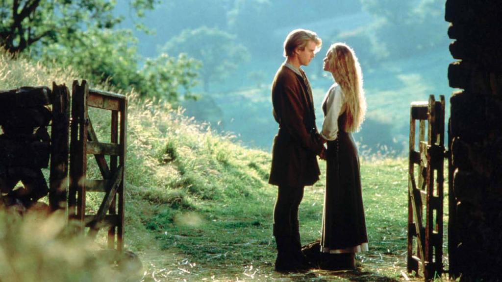 Buttercup and Boy hold and watch each other very romanticly in The Princess Bride
