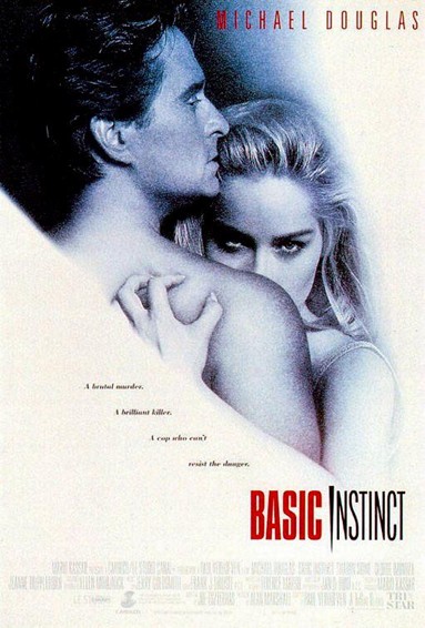 Póster del film Basic Instinct, amb Michael Douglas i Sharon Stone.